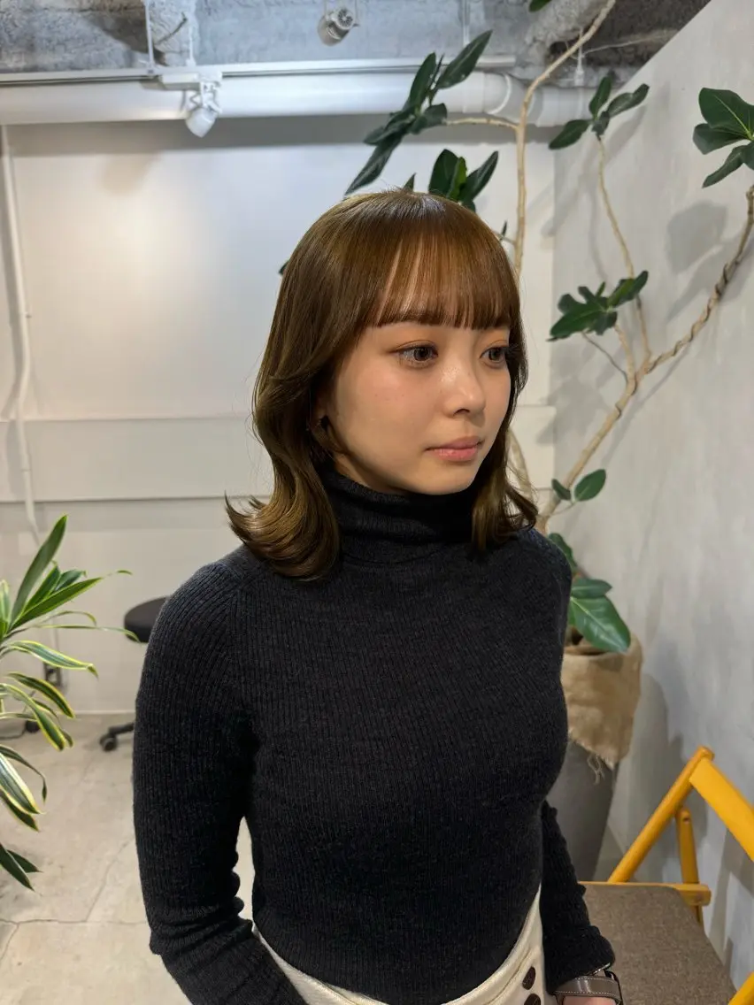 セミロング カット ヘアセット 新宿/顔周りカット +レイヤー=しずく♩のヘアスタイル
