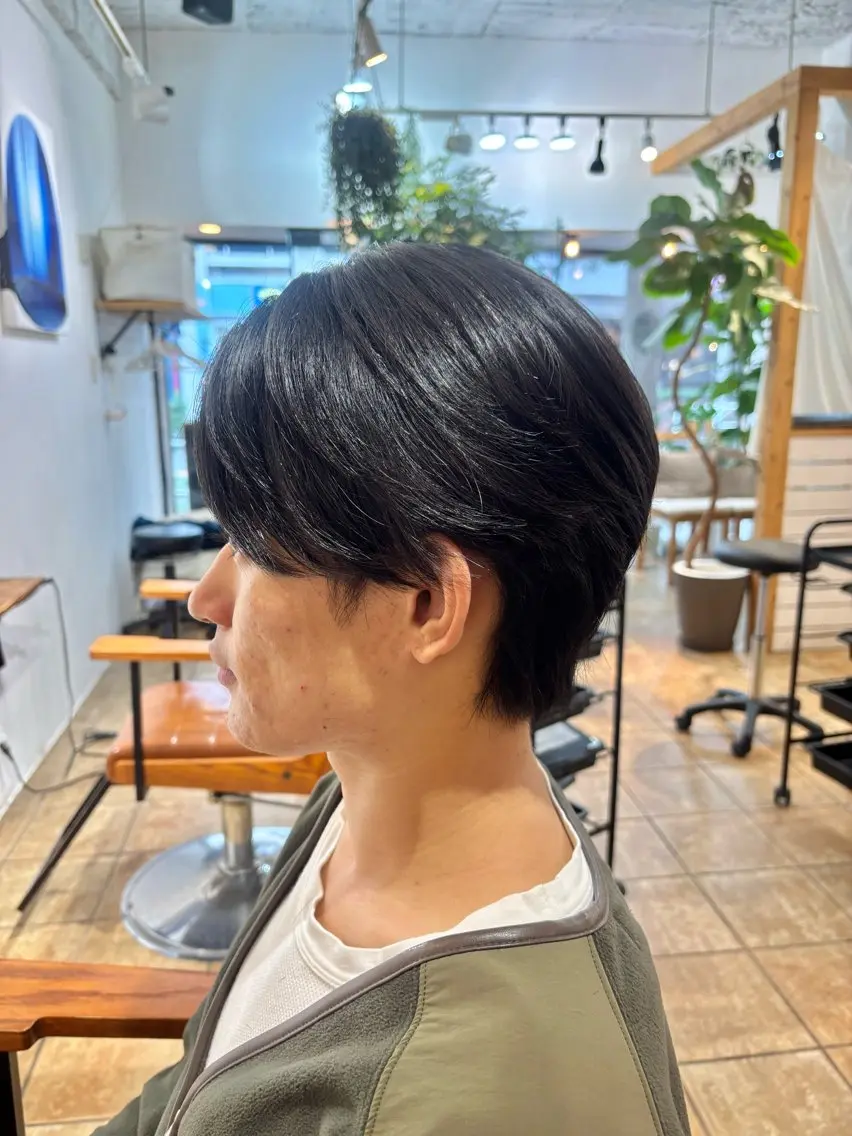 ショート パーマ メンズ 縮毛矯正 カット 縮毛矯正 カネコ ナナミのヘアスタイル