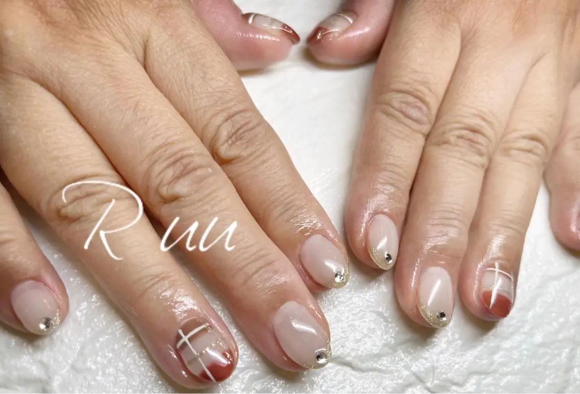 ネイル アートネイル フットネイル フレンチネイル キラキラネイル 韓国ネイル Nail salon Ruuのネイルデザイン