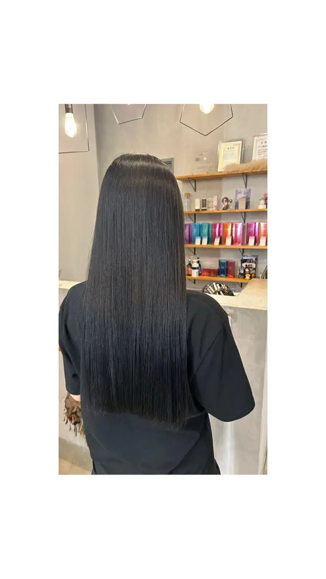 カラー 黒髪 ブルーカラー ブルーブラック 楓恋🎀ブリーチ・カ ラーモデル募集中🎀のヘアスタイル