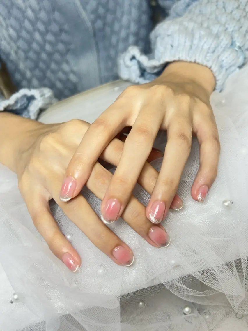 ネイル アートネイル チークネイル 長さ出し フレンチネイル ジェルネイル ハンドネイル 🦋new Nail🦋ニノのネイルデザイン
