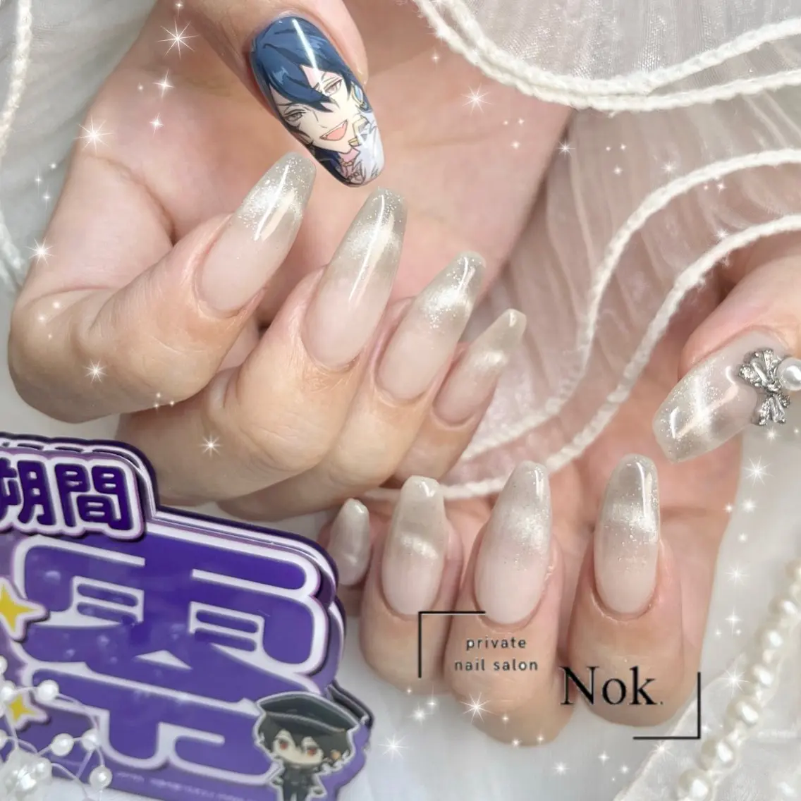 ネイル マグネットネイル ハンドネイル 池袋痛ネイル Nok. 渡辺のネイルデザイン