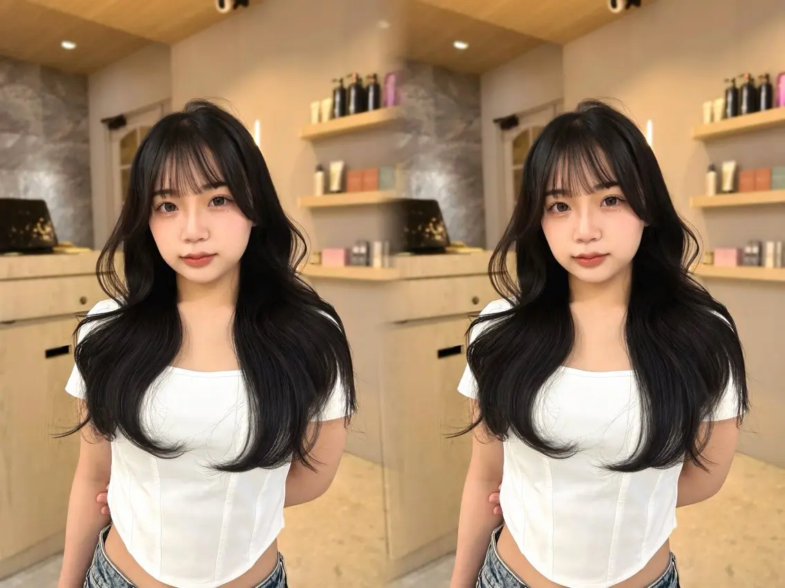 セミロング 縮毛矯正 トリートメント 木串 楽人のヘアスタイル
