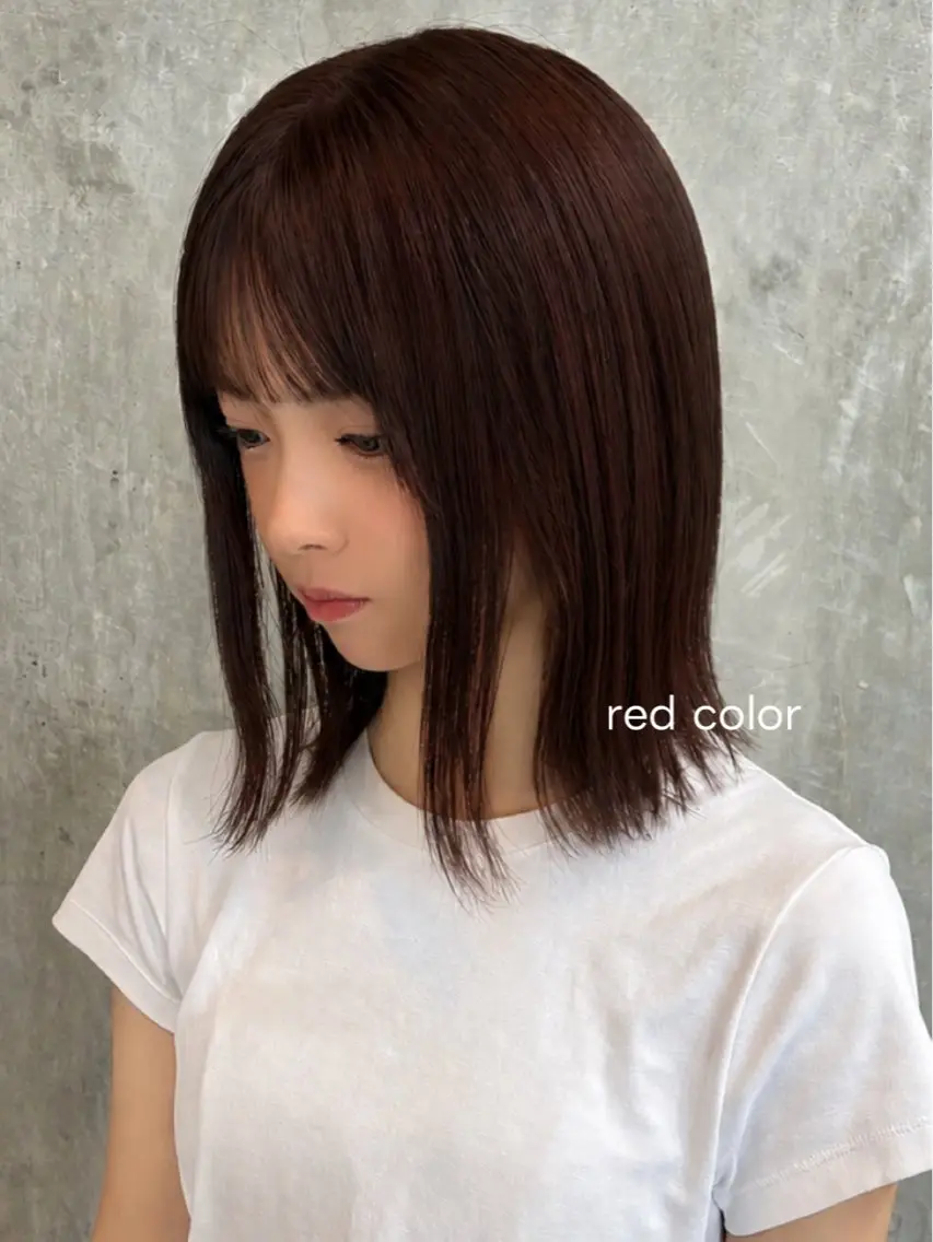 カラー レッドカラー botan🎀 harunaのヘアスタイル