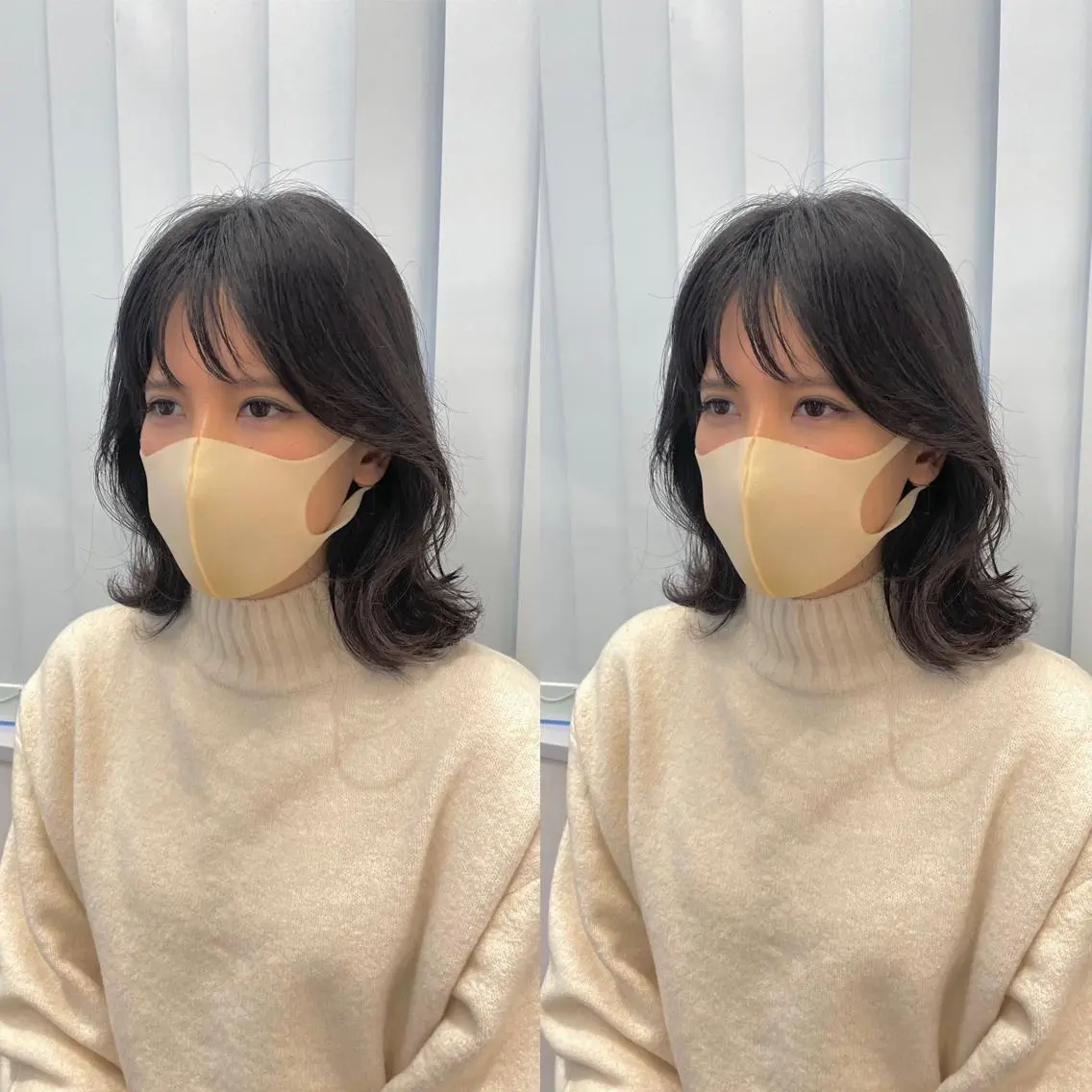 ミディアム 韓国風ヘア レイヤーカット おくれ毛 小顔カット 【店長】原田 貢太郎のヘアスタイル