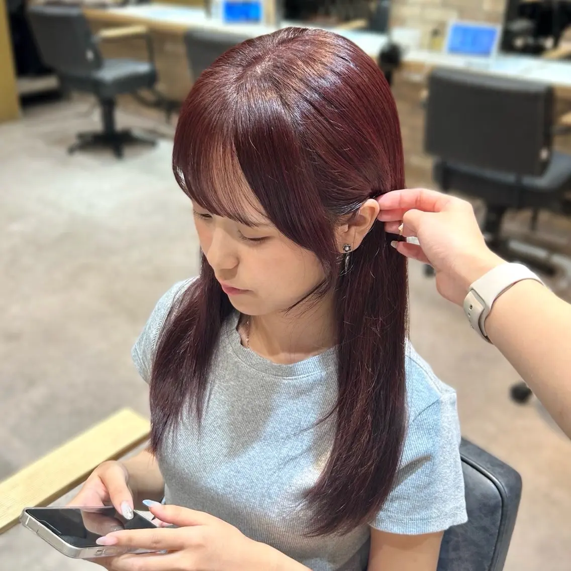ロング カラー カット ヘアカラー 美髪縮毛 COCOROのヘアスタイル