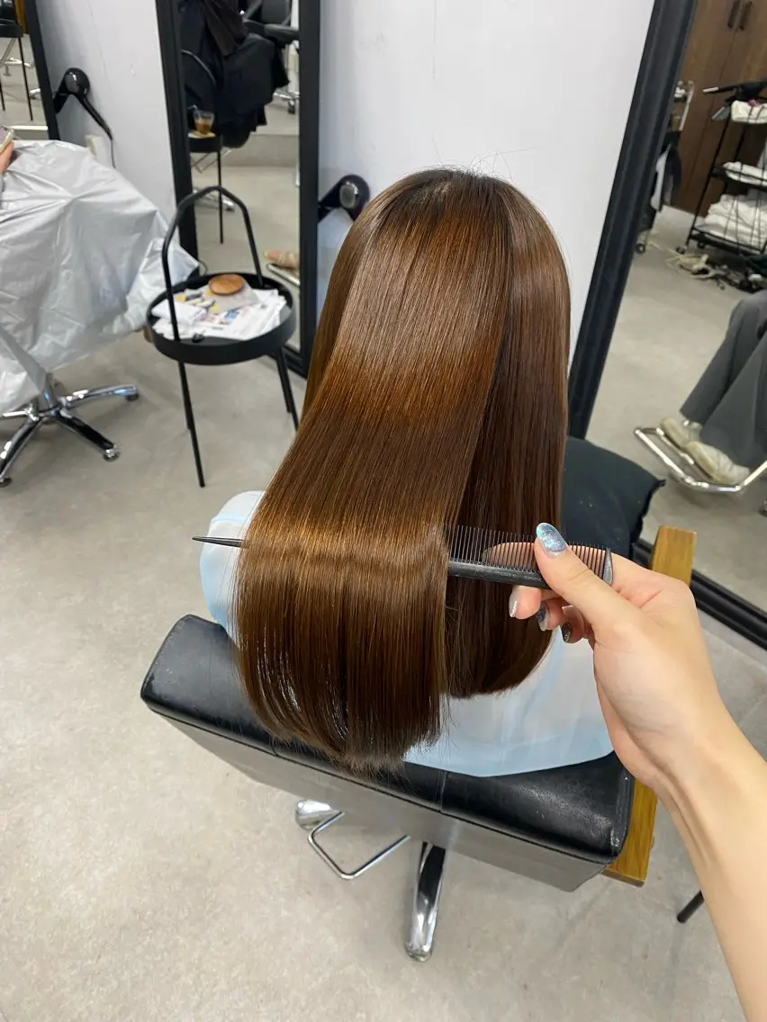 ミディアム 縮毛矯正 太田 すず香のヘアスタイル