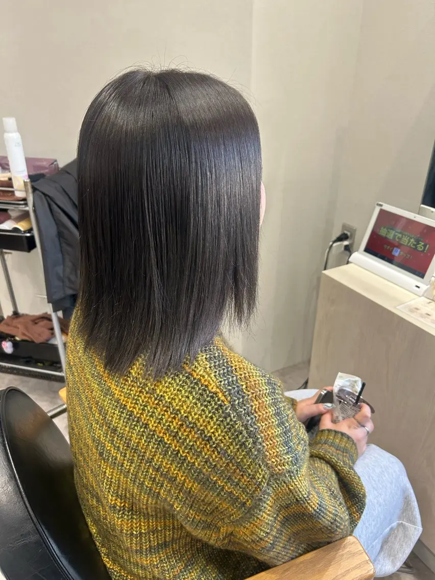 ミディアム カラー ヘアアレンジ グレージュ アイスグレージュ ヘアカラー ボブ /ニュアンス/ satomi🧸💖のヘアスタイル