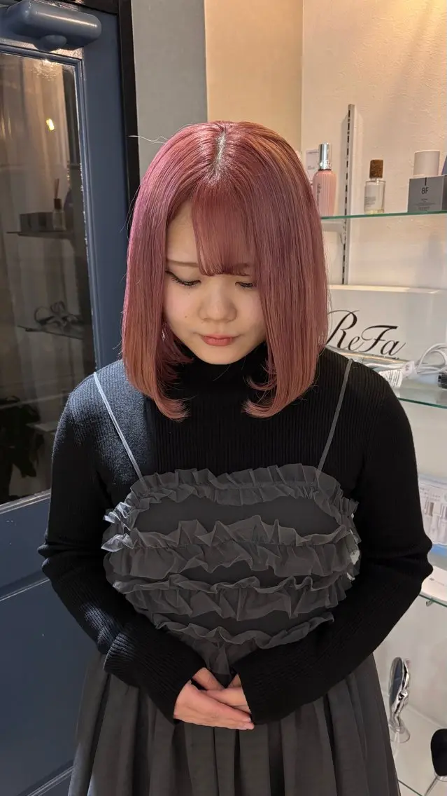 ミディアム カラー ラベンダーカラー ラベンダーピンク ピンクカラー ヘアカラー トリートメント Karin／ レイヤーブリーチ🥀のヘアスタイル