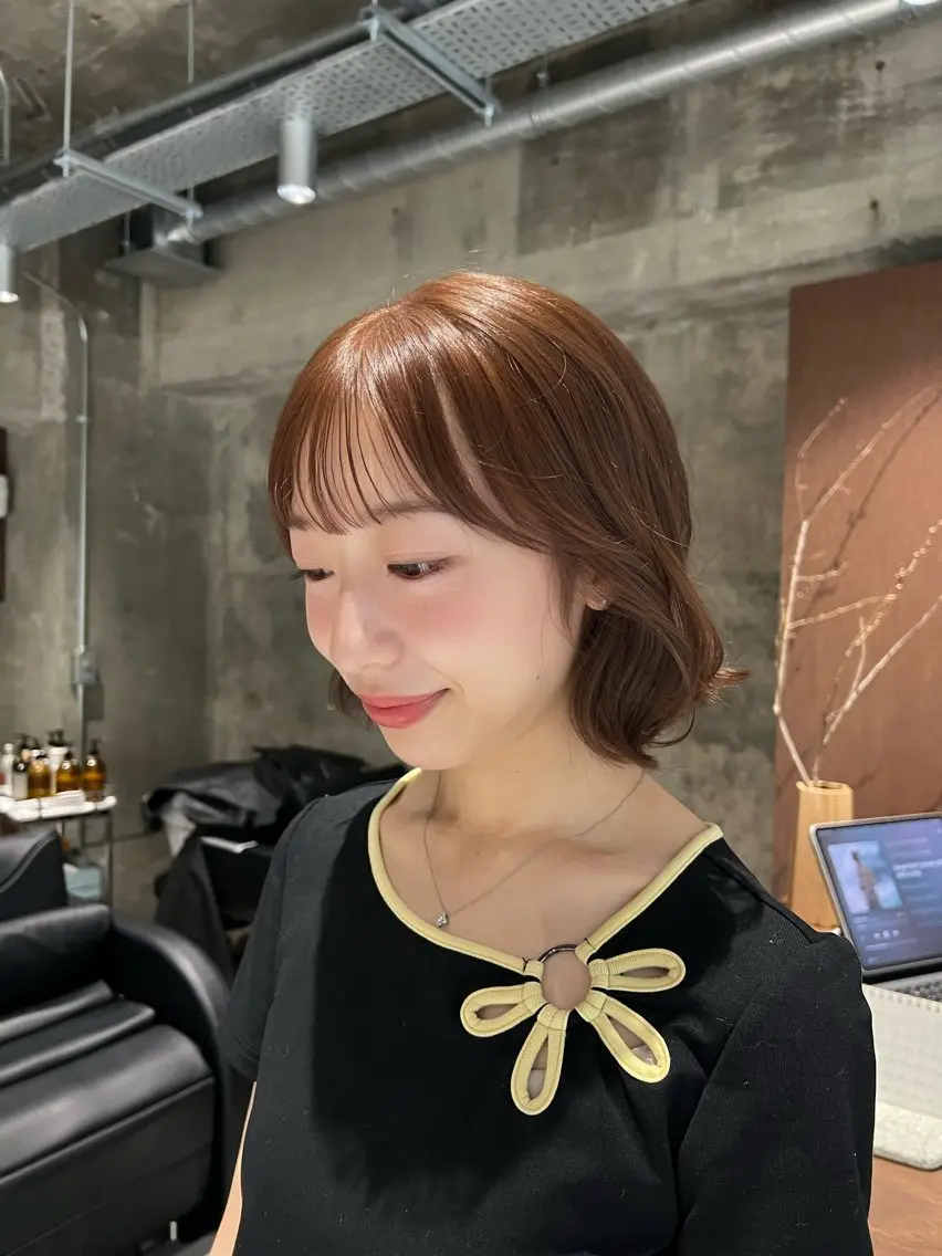ミディアム カット ヘアカラー トリートメント nok kaoriのヘアスタイル