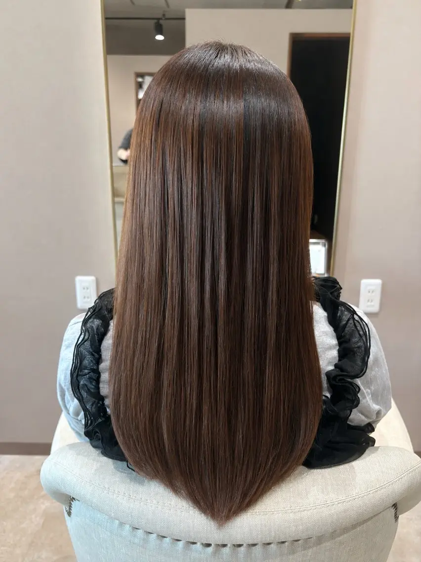 ロング 縮毛矯正 縮毛矯正 鏡原 実和のヘアスタイル
