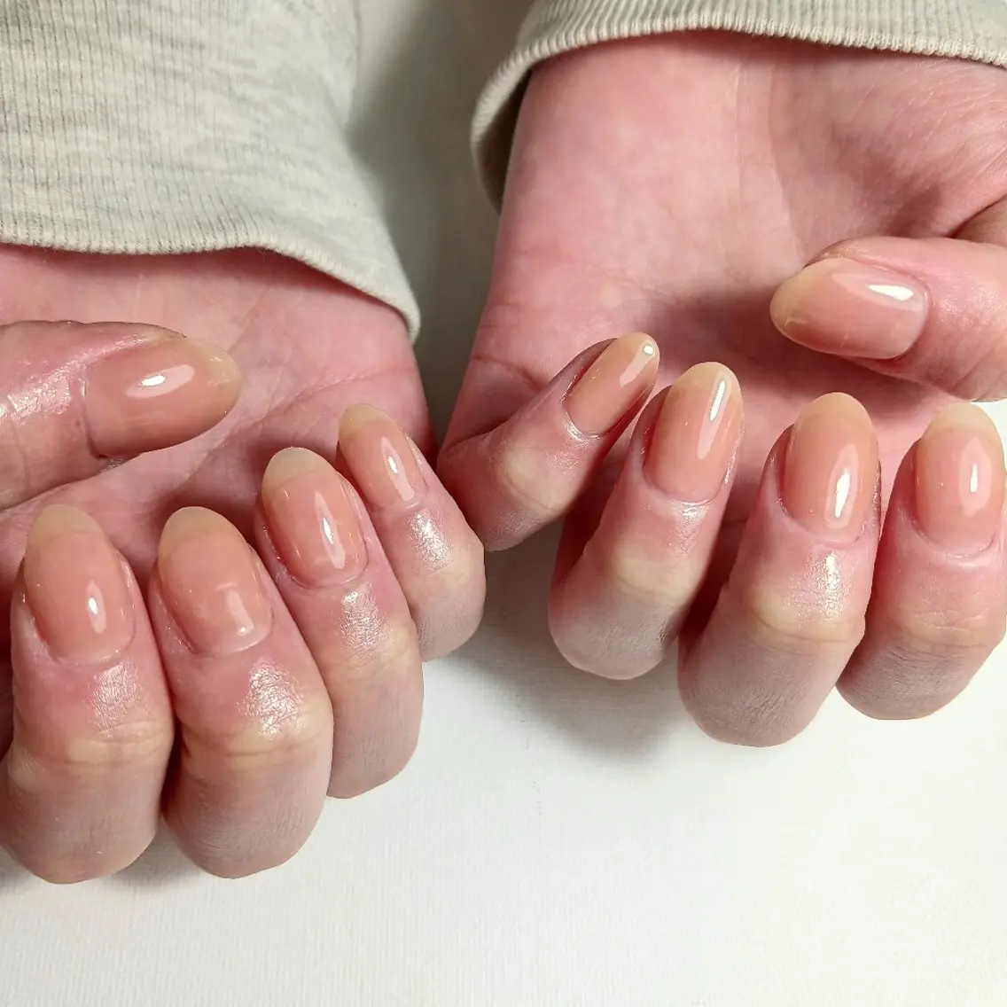 ネイル クリアネイル ジェルネイル 持ち込み ワンカラーネイル ピンク ハンドネイル owlnail /持込みデザイン専門のネイルデザイン