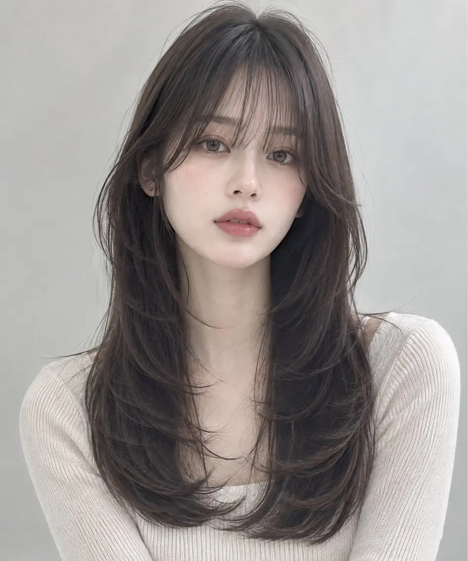 ロング 🫧ロングレイヤー 韓国透明感カラー🫧のヘアスタイル