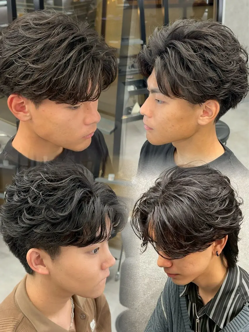 カラー パーマ メンズ フェザーパーマ メンズパーマ ニュアンスパーマ カット パーマ 札幌メンズ指名 No. 1/光👑のヘアスタイル