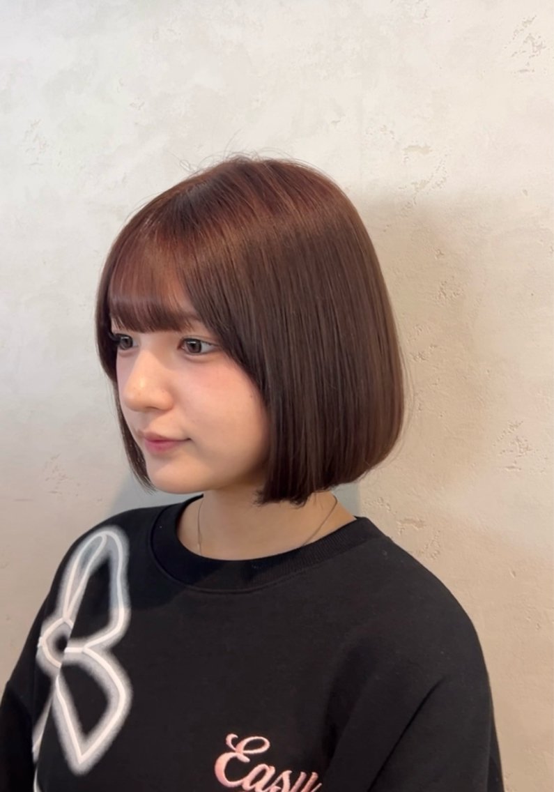 カラー ブリーチ ブラウンカラー ピンクカラー ヘアカラー 艶髪矯正/ 透明感カラー　かほのヘアスタイル