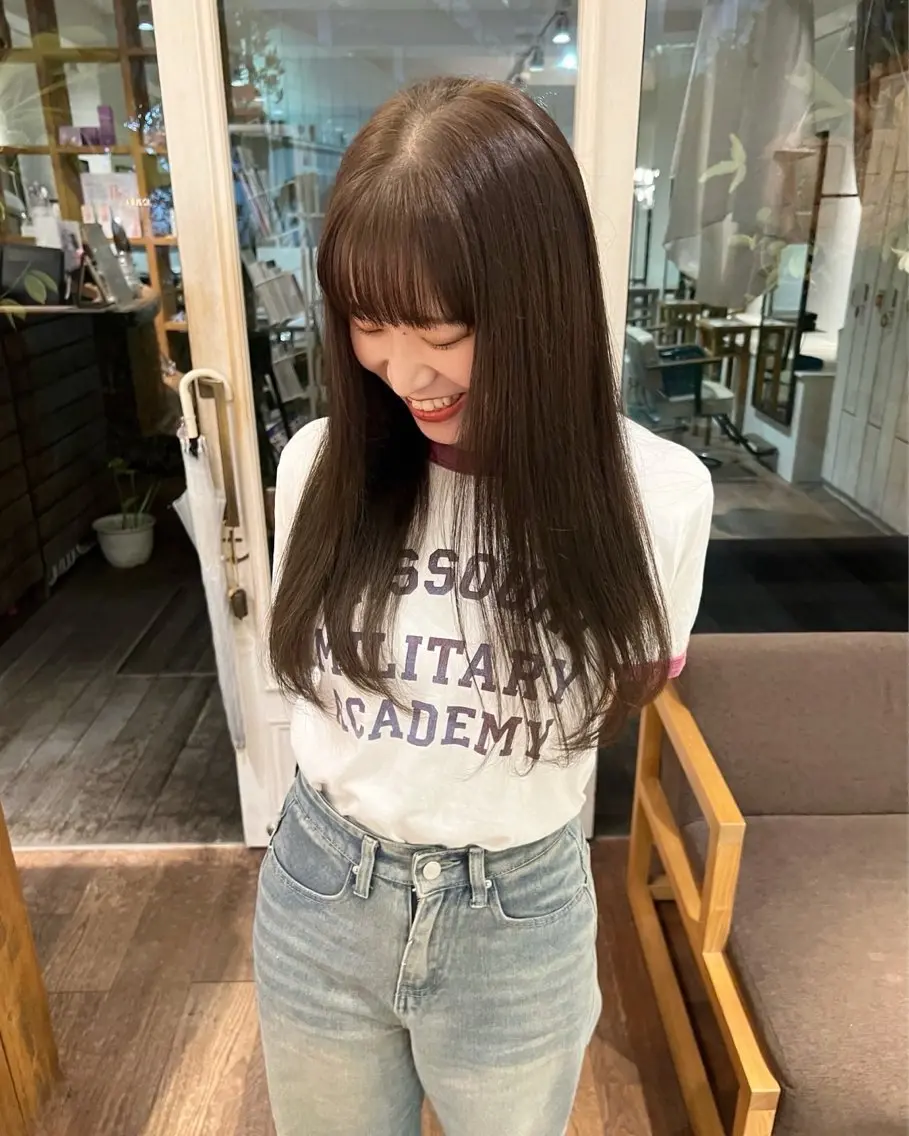 ロング カラー ブリーチ ダブルカラー ブリーチなしカラー カット ヘアカラー トリートメント ボブ/レイヤー/ 梅田/天野川奈緒のヘアスタイル