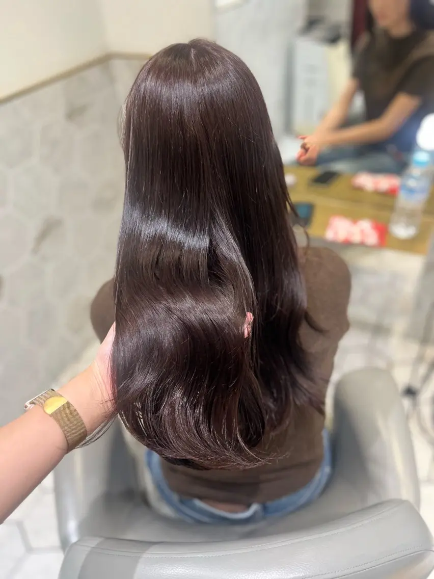 ロング カラー ブラウンカラー ヘアカラー 栄/透明感ツヤカラー /Kahoのヘアスタイル