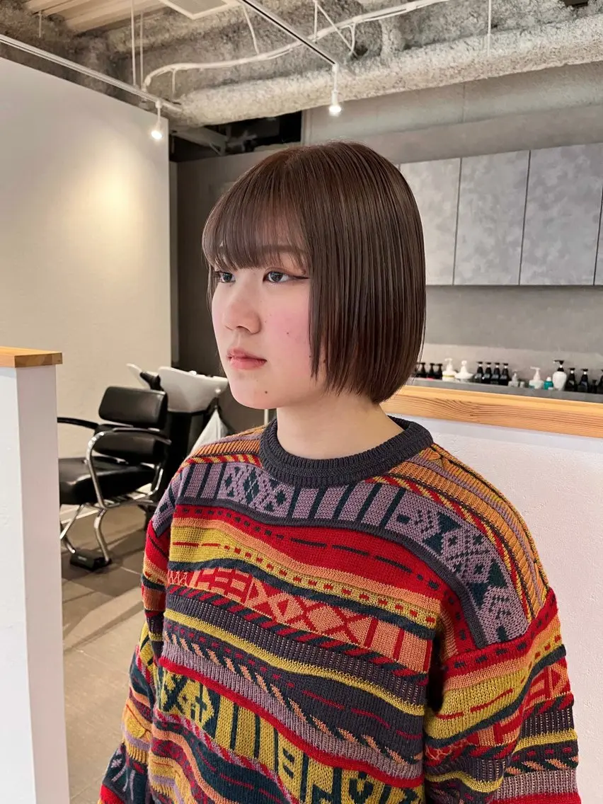 ショート カラー ベージュカラー ラベンダーカラー ボブ ショートヘア カット ヘアカラー ショート/パーマ/ カラー/FUKOのヘアスタイル