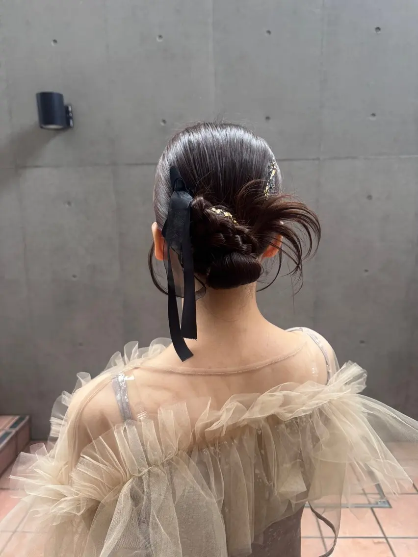 ミディアム ヘアアレンジ ヘアセット 🎗️【ヘアセット 美眉】吉川玲🎗️のヘアスタイル