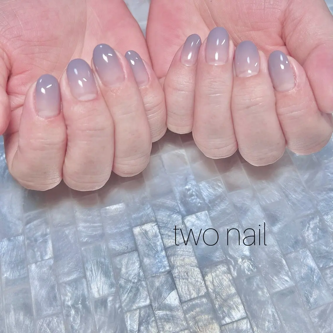 ネイル ネイルチップ ホワイト ハンドネイル two nailのネイルデザイン