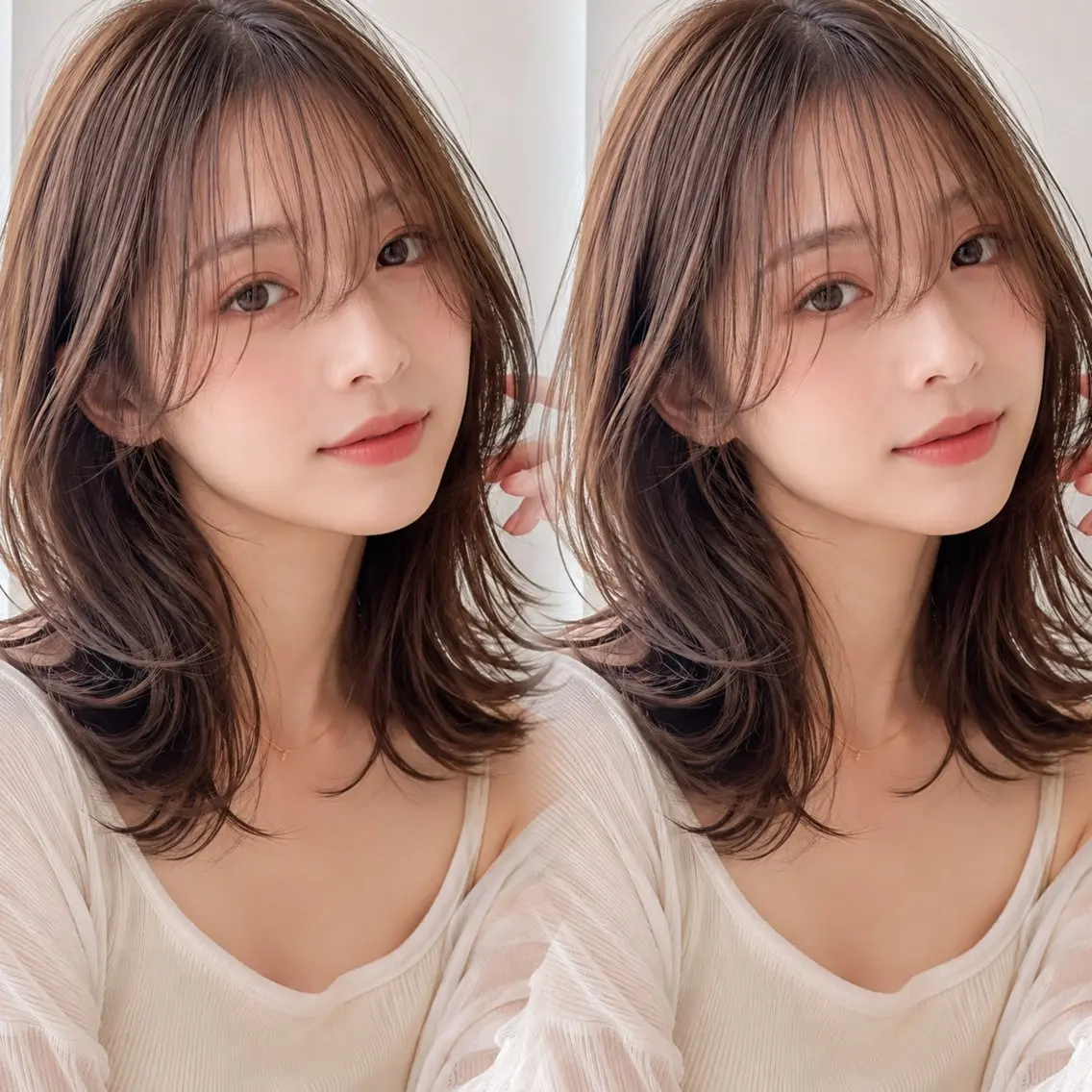 セミロング カラー ヘアアレンジ カット トリートメント 新宿 /髪質改善/ レイヤー/ヒュウガのヘアスタイル