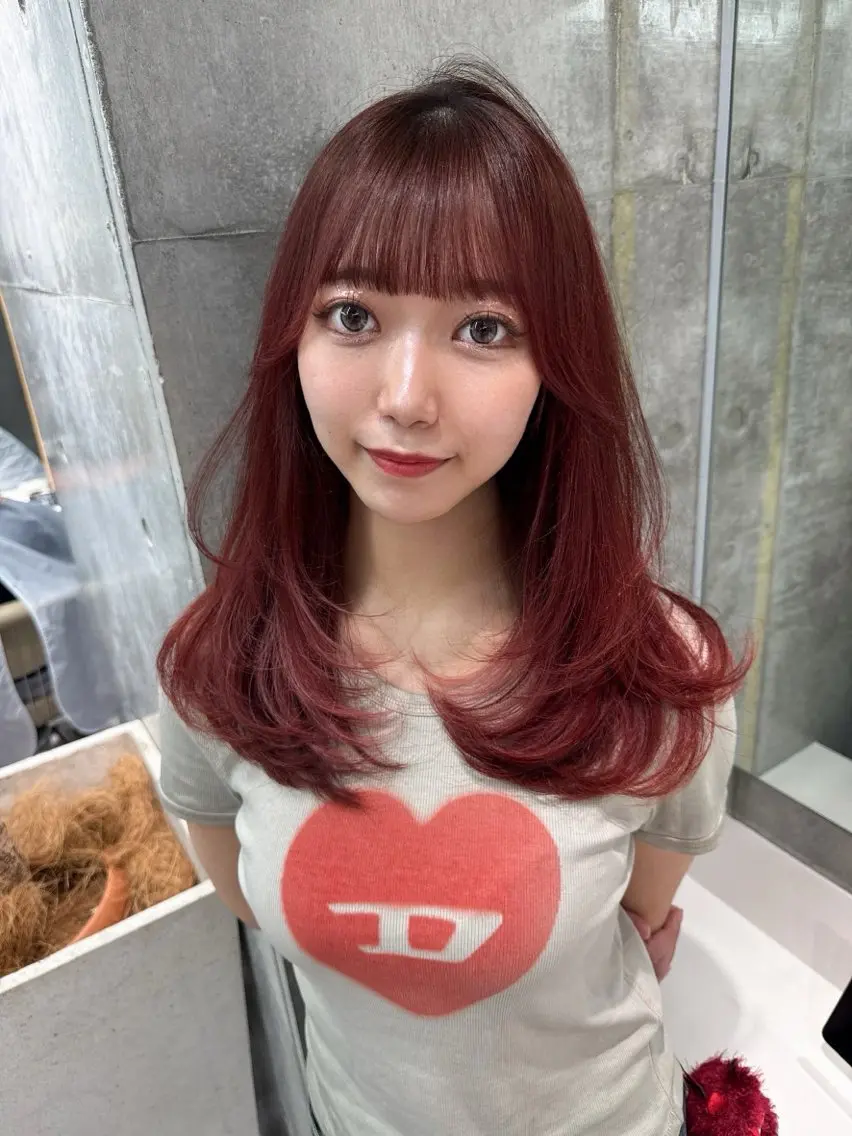 セミロング カラー カット ヘアカラー トリートメント shion 透明感カラーのヘアスタイル