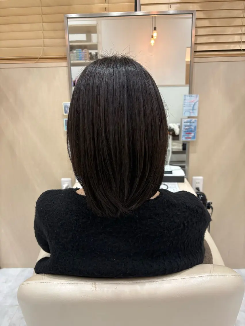 ミディアム 縮毛矯正 【アドラーブル】反町 萌のヘアスタイル
