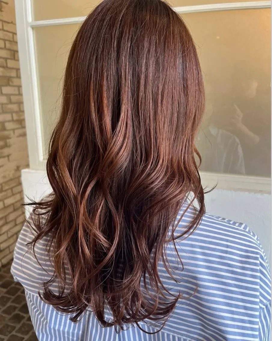 ロング カラー ブラウンカラー ピンクカラー ピンクブラウン ヘアカラー Satsuki🤍 /カラーモデル募集中のヘアスタイル