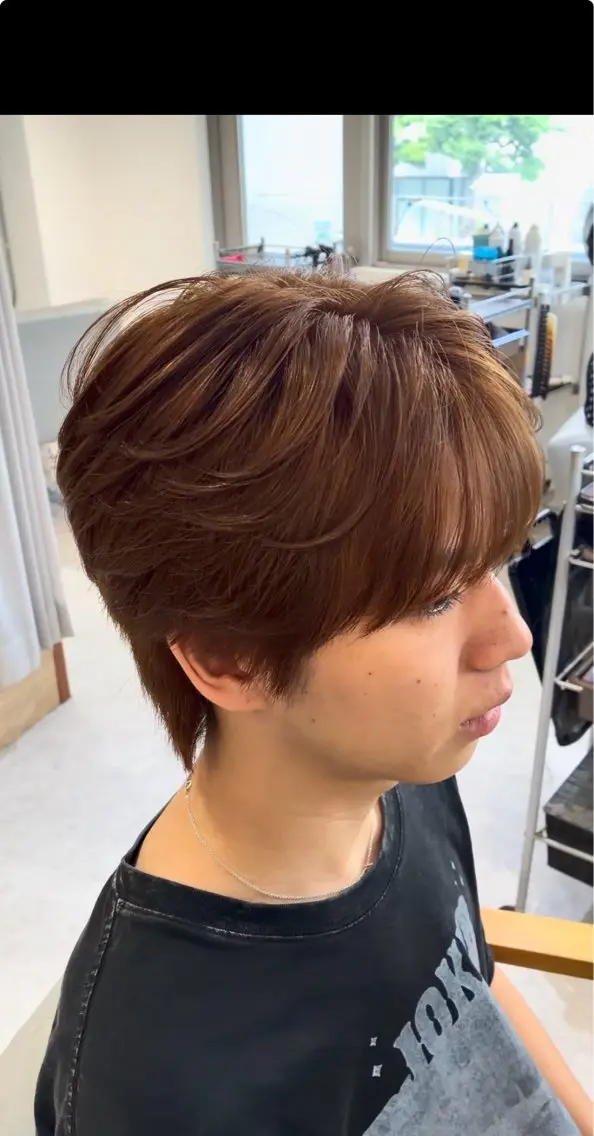 カラー メンズ メンズブリーチ メンズハイトーン マッシュ ベージュカラー ブリーチ カット ヘアカラー ブリーチ/名古屋/ /栄/ioriのヘアスタイル