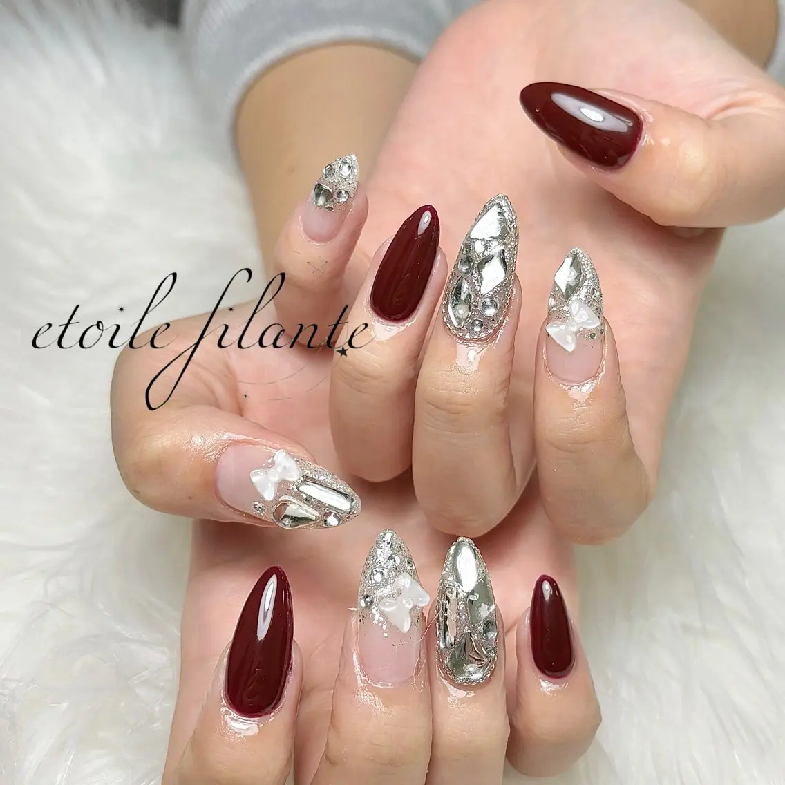 ネイル 長さ出し ハンドネイル etoile filanteのネイルデザイン