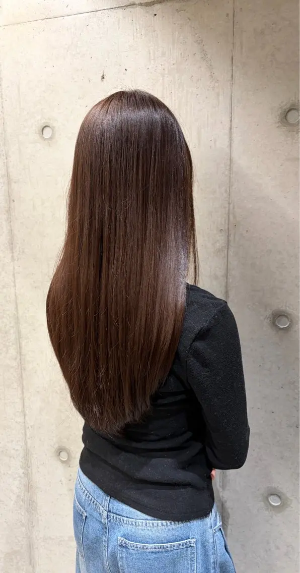 ロング ヘアカラー トリートメント 中尾 妃萌那のヘアスタイル