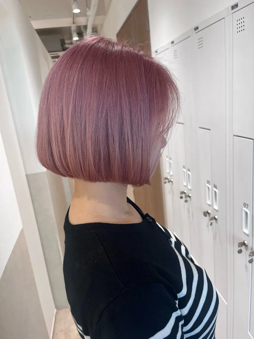 ショート カラー ベージュカラー ダブルカラー ピンクカラー ピンクベージュ ボブ 🍀ナガヤマ ヒデアキ🍀のヘアスタイル