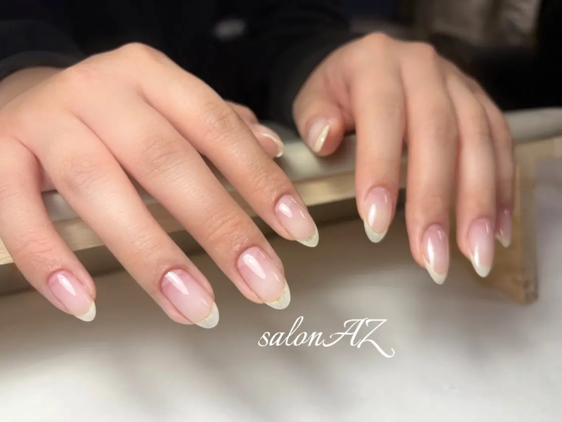 ネイル アートネイル 長さ出し フットネイル フレンチネイル ジェルネイル ハンドネイル salon AZのネイルデザイン