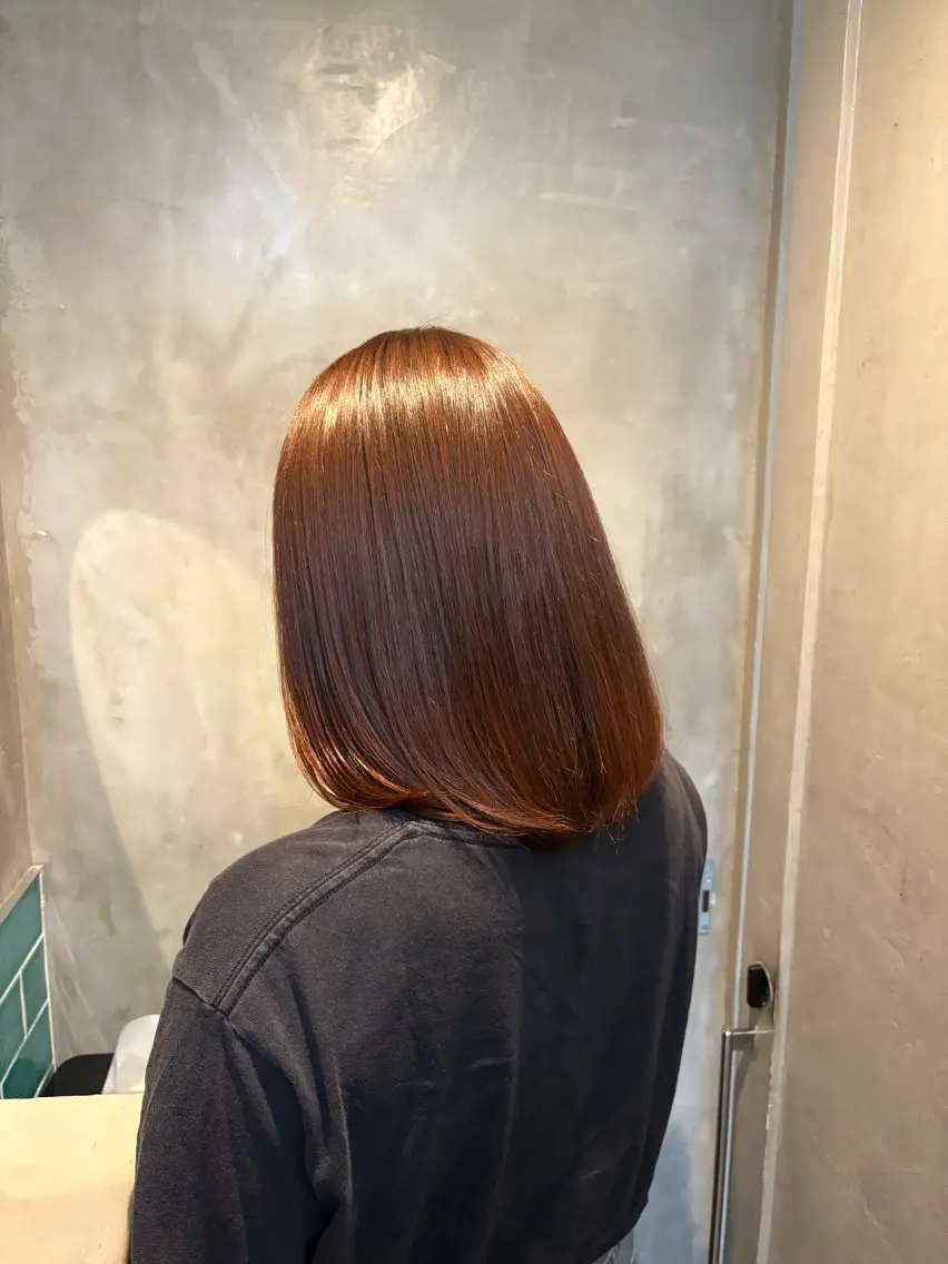 ミディアム 縮毛矯正 トリートメント 🌀嵐士 /夏似合わせカラーのヘアスタイル