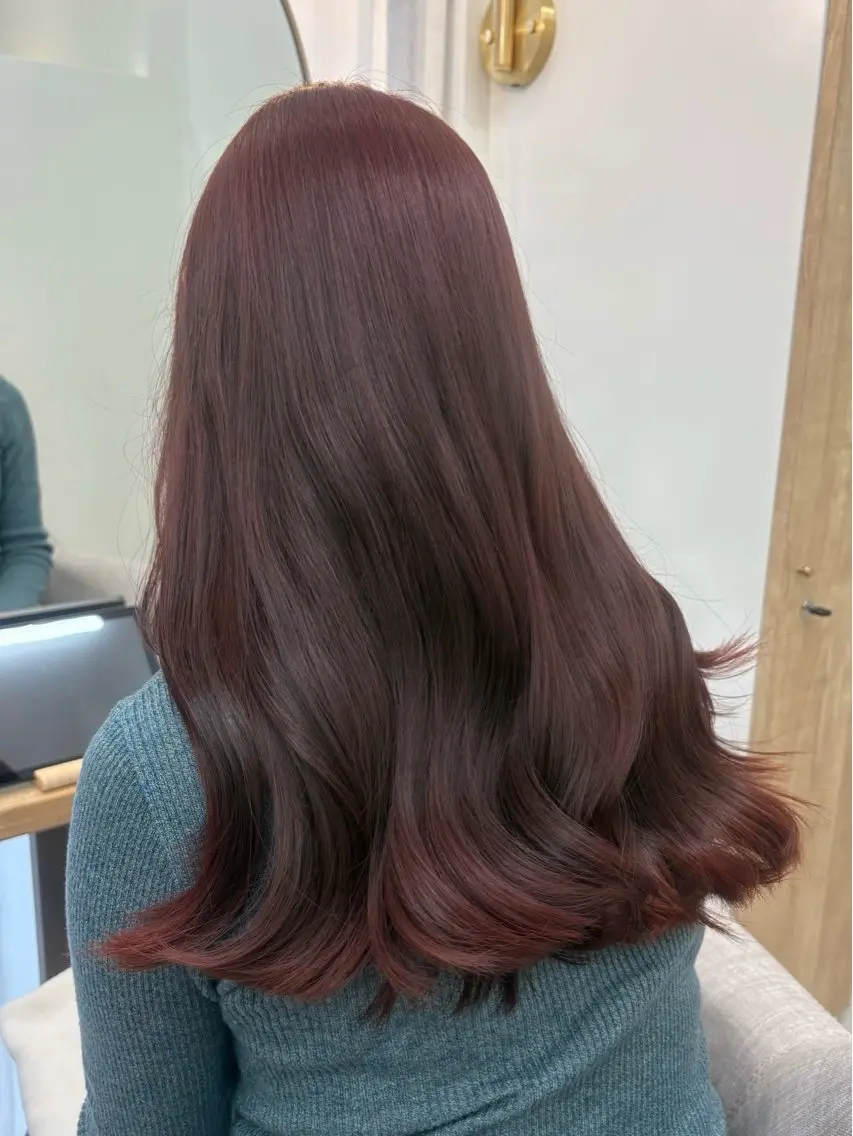 カラー ブリーチ ボルドーカラー ダブルカラー ブリーチなしカラー Haruka ハルカのヘアスタイル