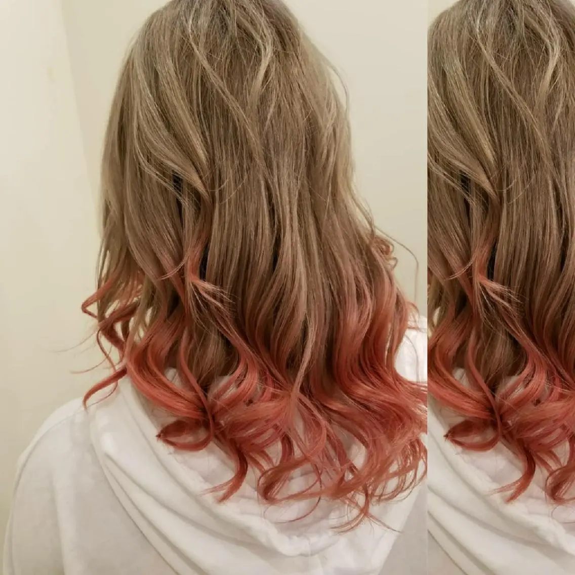 セミロング カラー ピンクカラー 美谷添（ミヤゾエ） まどか大人ヘアサロンのヘアスタイル