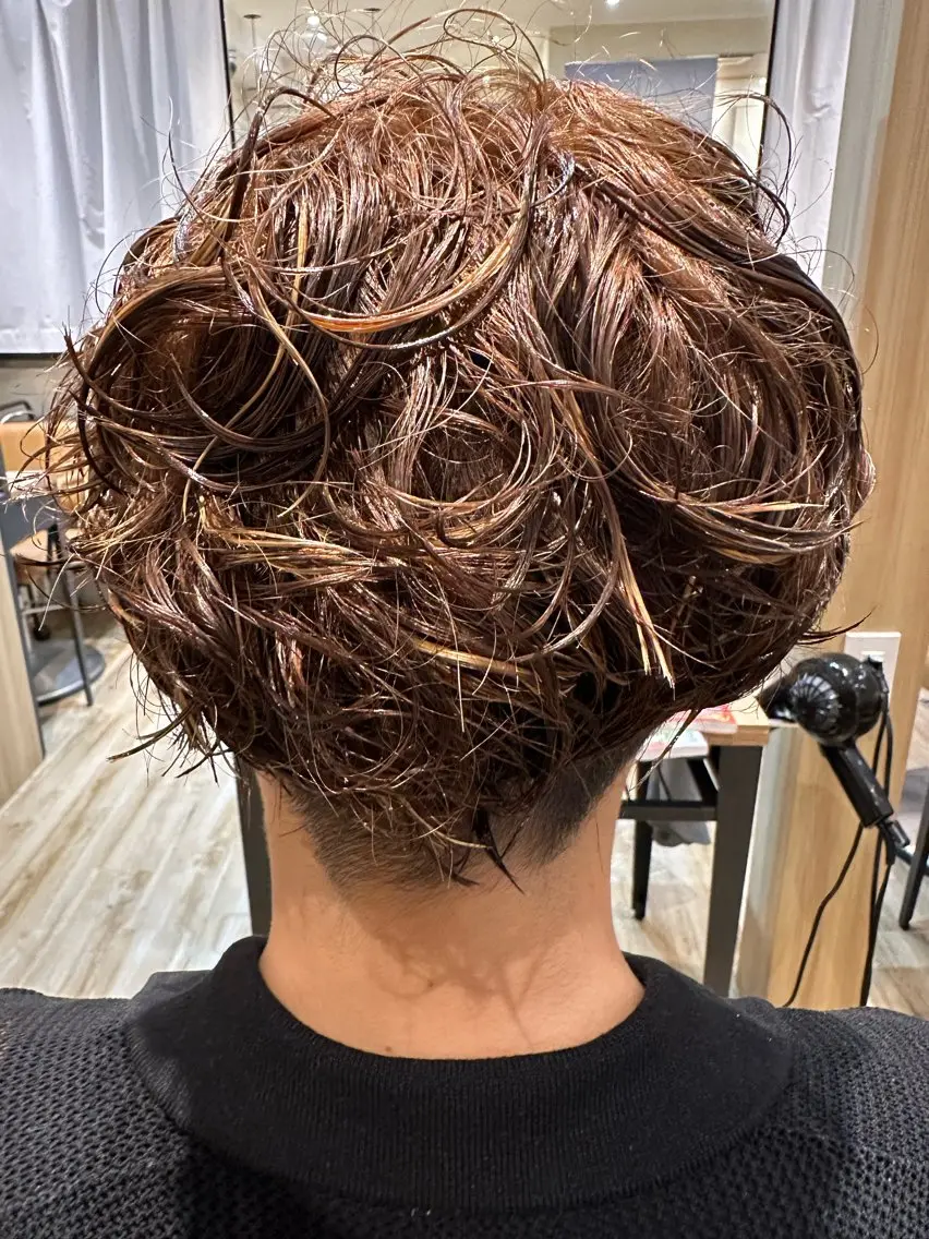 ミディアム カラー パーマ メンズ カット パーマ ✨✂️Nori ✂️✨のヘアスタイル