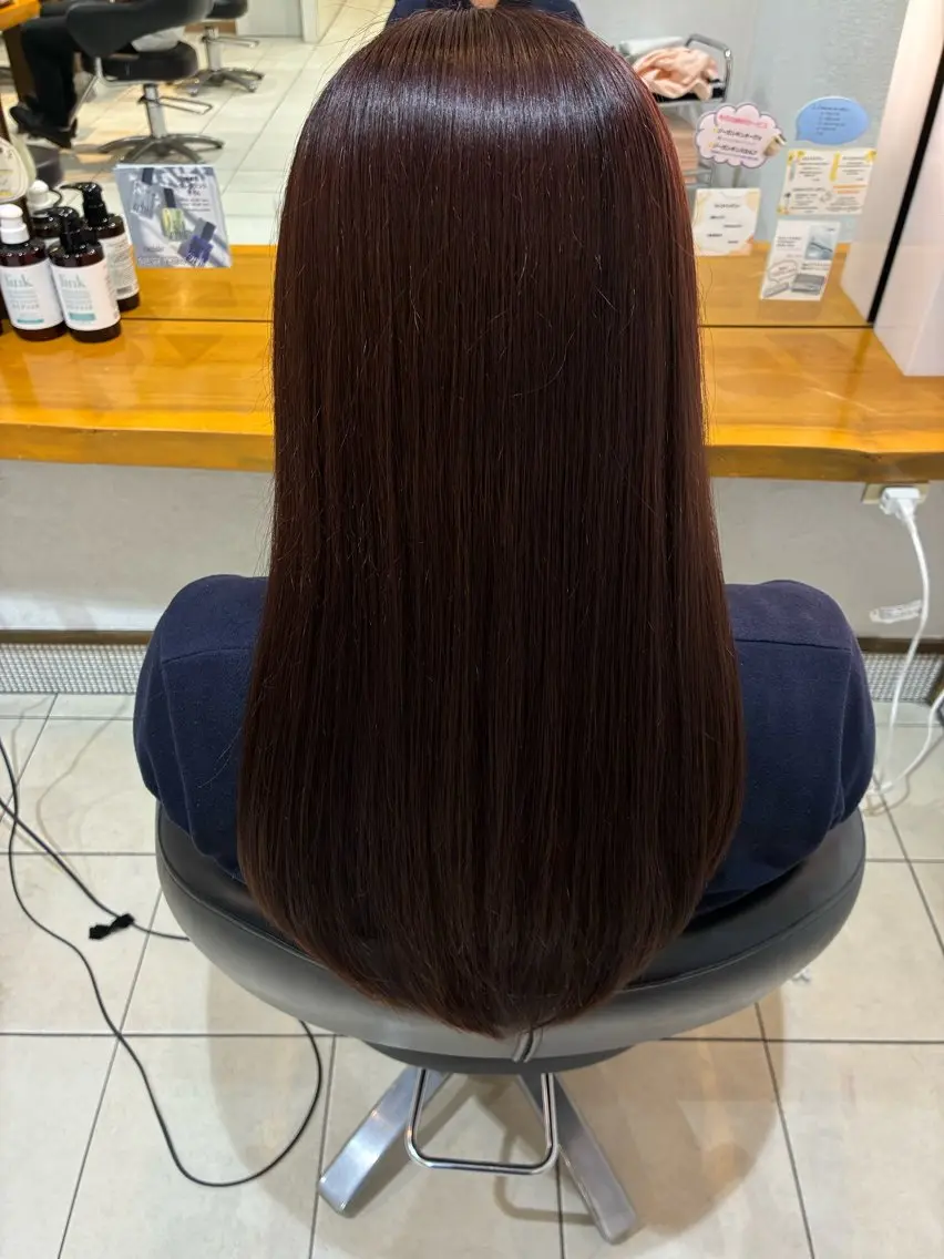 ロング カラー ブラウンカラー ピンクカラー ピンクブラウン トリートメント カット ヘアカラー トリートメント yui｜ カラーモデルのヘアスタイル