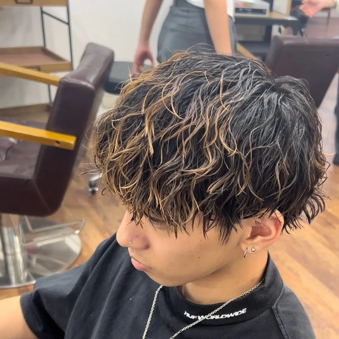 パーマ メンズ マッシュ Rikito .のヘアスタイル