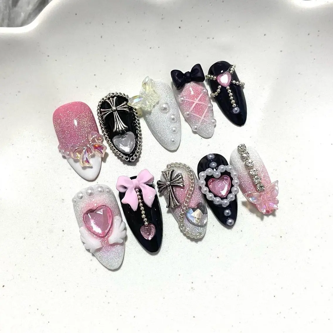 ネイル 長さ出し ハロウィン マグネットネイル ミラーネイル ネイルチップ Lee Nails チップ長さだし専門店のネイルデザイン