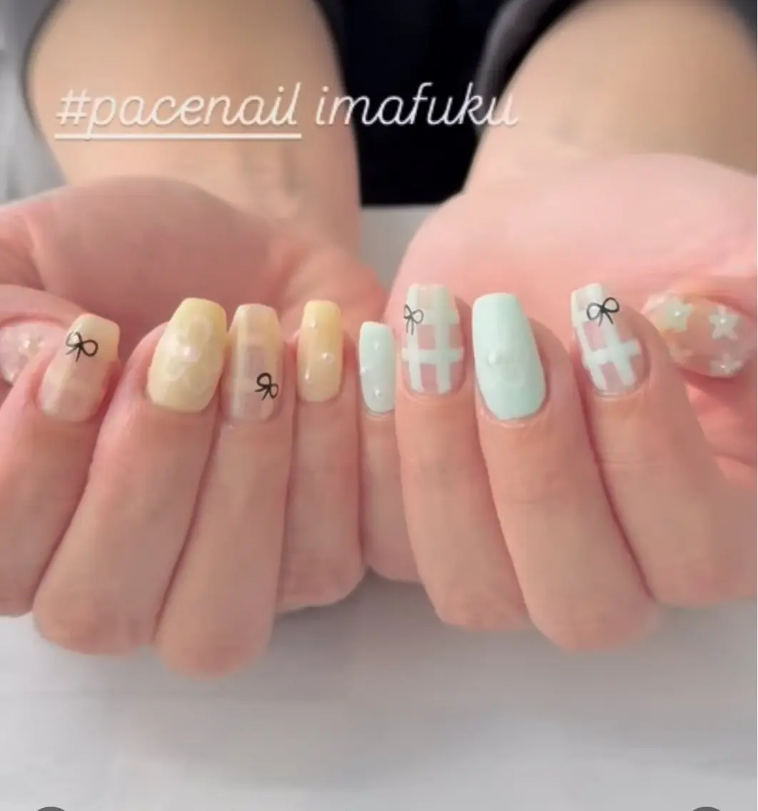 ネイル ジェルネイル パラジェル ハンドネイル PACENAIL 今福のネイルデザイン