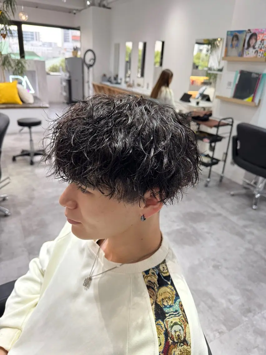 パーマ メンズ カット パーマ 💎レイヤーカット× 髪質改善💎後藤陸のヘアスタイル