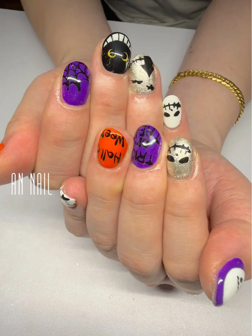 ネイル ハロウィン 持ち込み ハンドネイル AN Nailのネイルデザイン