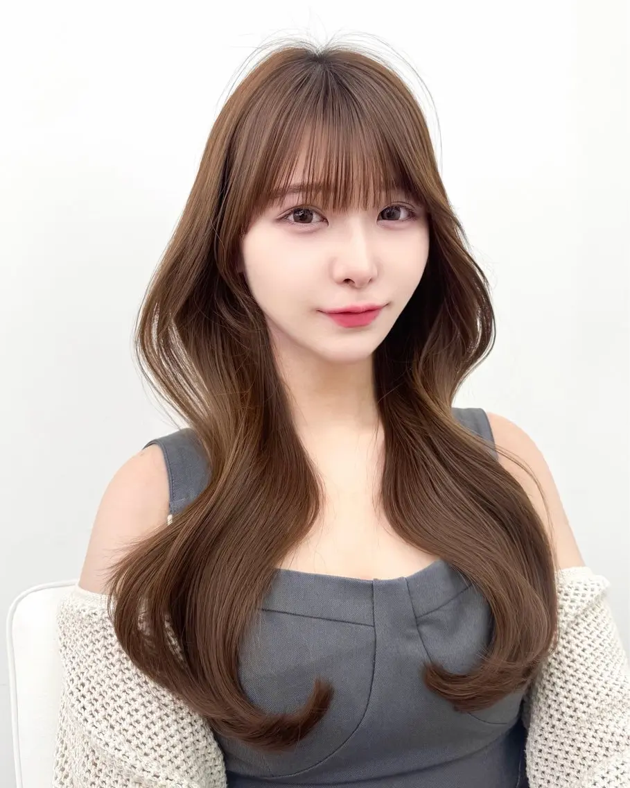 ロング カラー カット ヘアカラー トリートメント 韓国ヘア　紗希 🦋のヘアスタイル
