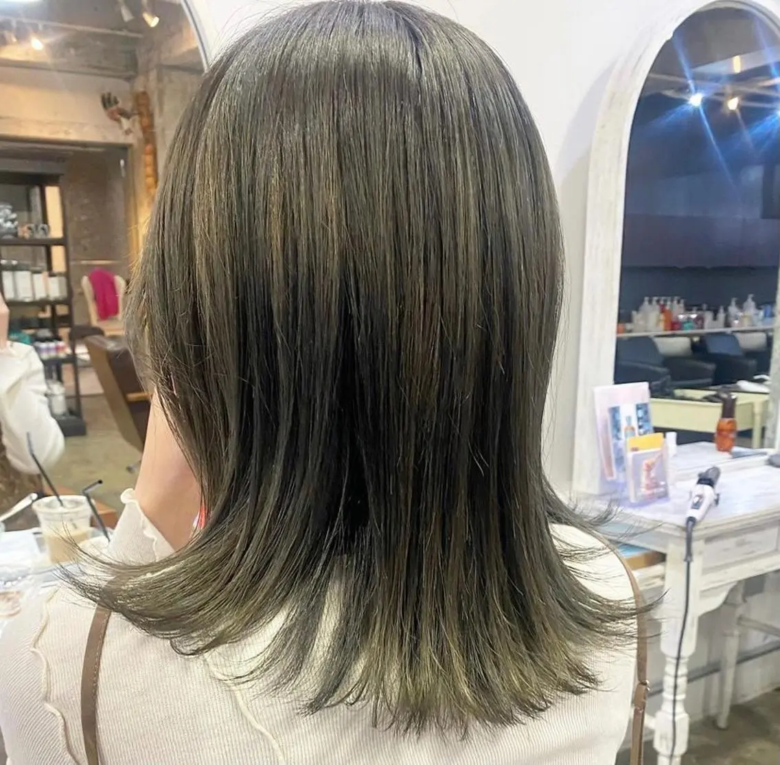 セミロング カラー ヘアアレンジ 福岡似合わせレイヤー /ウルフ/ハイトーンのヘアスタイル