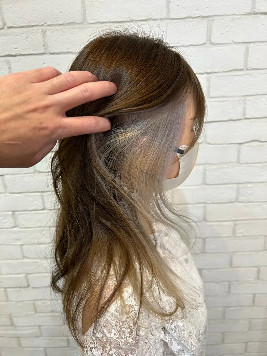 ミディアム ヘアカラー カラーアンドケアリタ kitamuuuのヘアスタイル