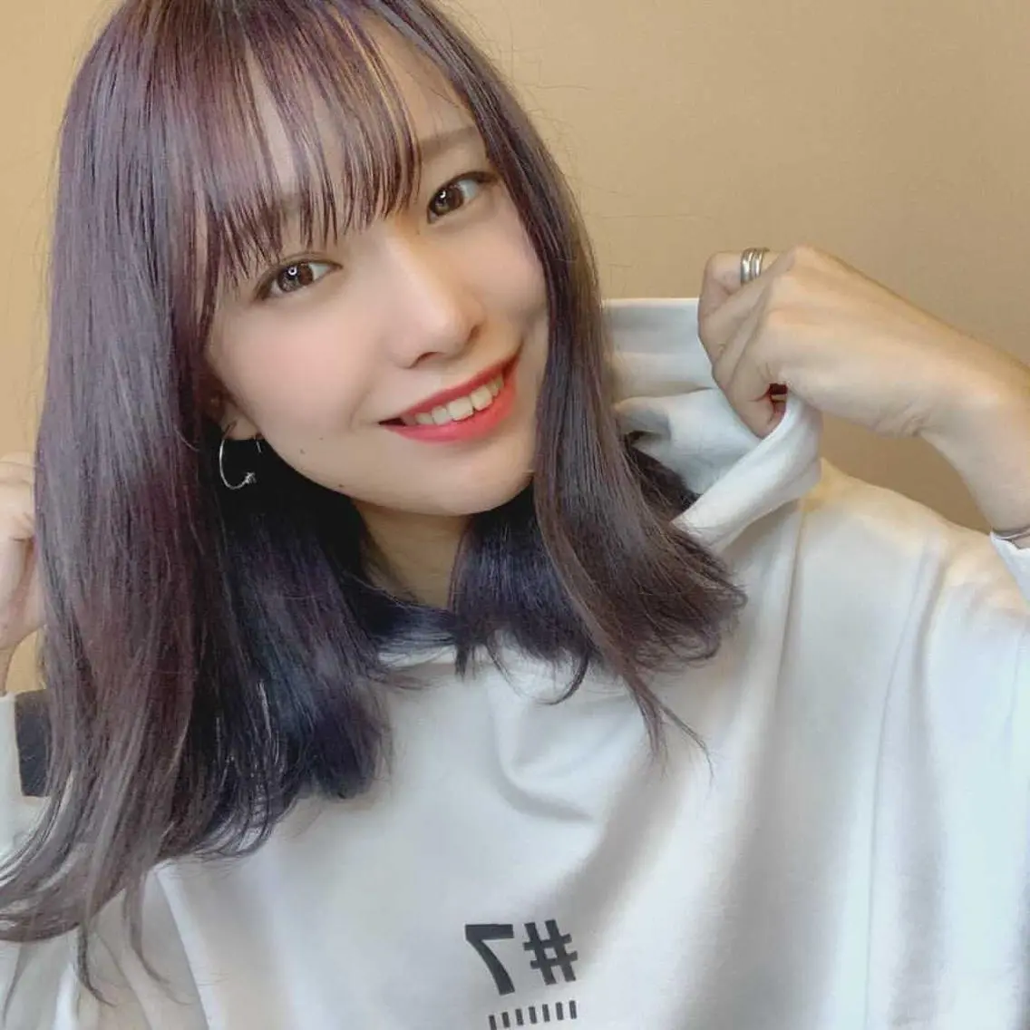 セミロング カラー ラベンダーカラー 色落ちまで可愛い🧚 心斎橋hikaruのヘアスタイル