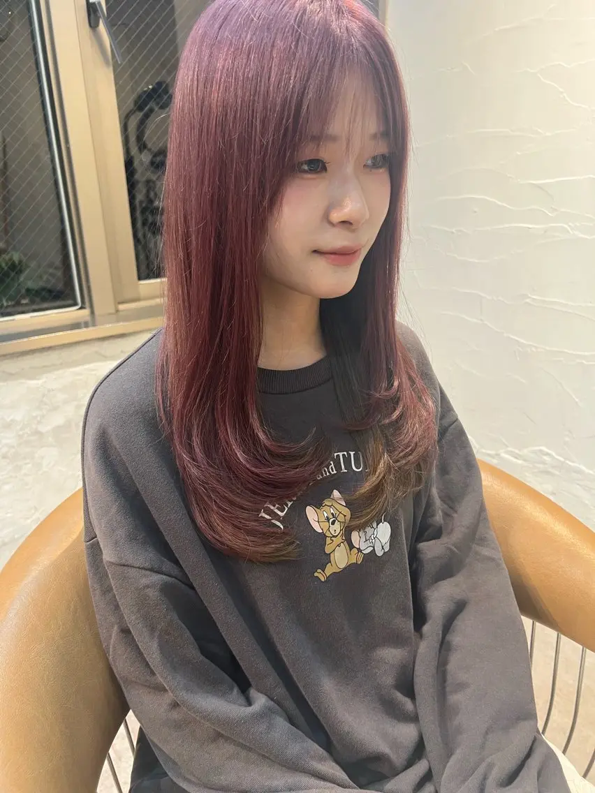 セミロング レイヤーカット ミニモ人気①位🥇 似合わせ×髪質改善のヘアスタイル