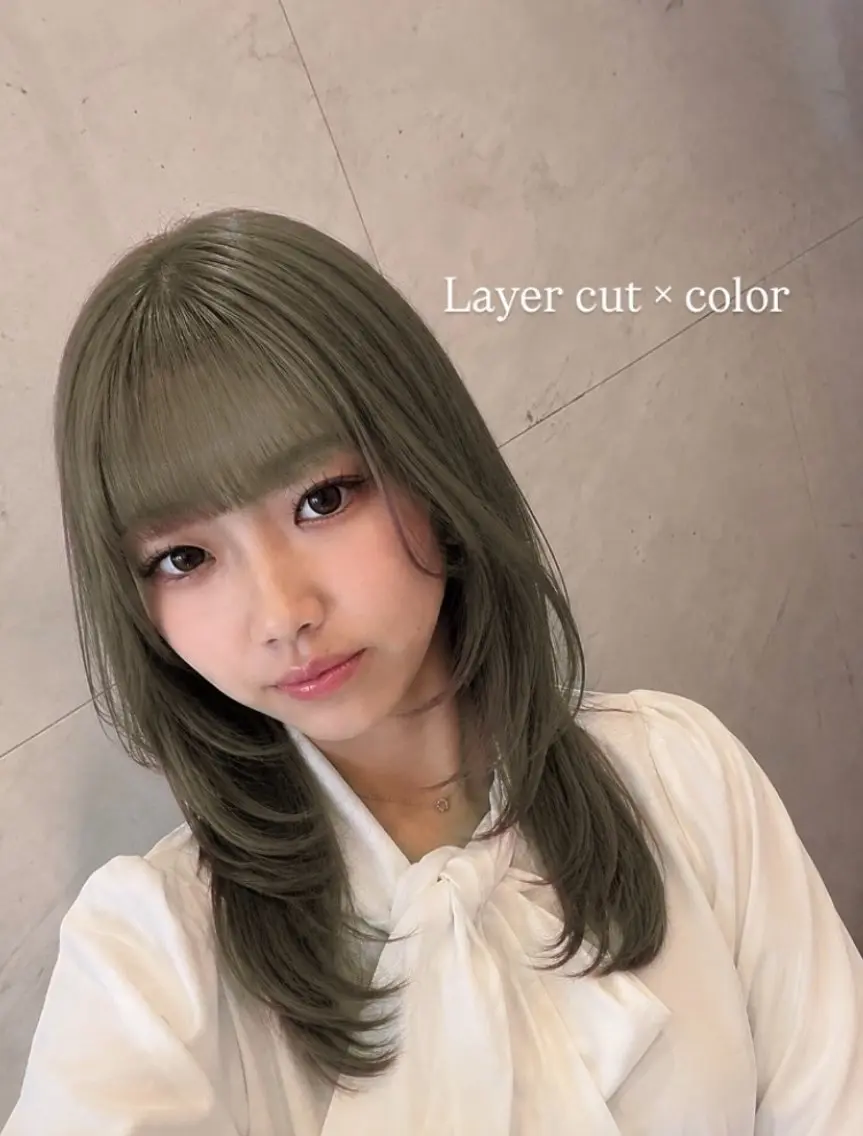 ロング カラー メンズ カット ヘアカラー honoka💄💋 /オリーブカラー特化のヘアスタイル