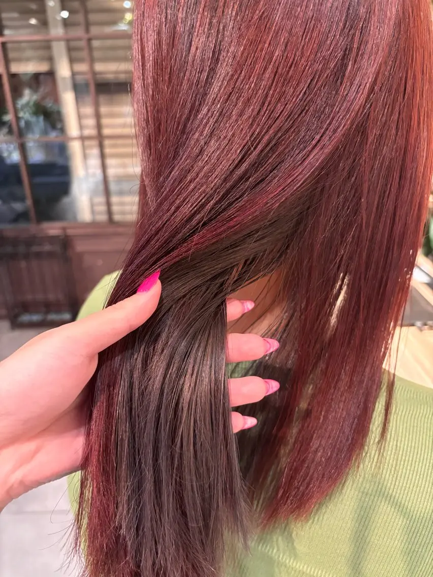 ロング カラー ブリーチ ｶﾉ / 暖色カラー/レイヤーのヘアスタイル